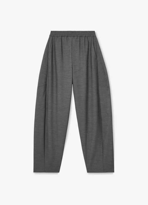 Reiss Elle high waist wide fit pantalon met gemêleerd dessin - voorkant grijs