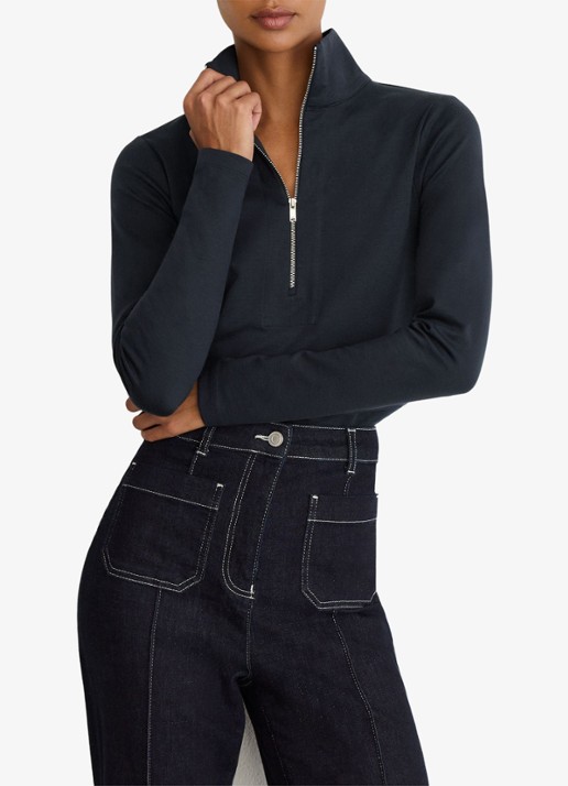 Reiss Ellie pullover met halve rits en opstaande kraag