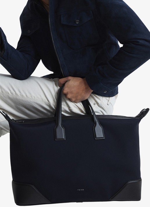 Reiss Elliot businesstas met afneembare schouderriem - voorkant 5 dark navy / blauw