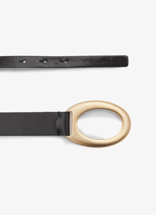Reiss Ellis riem van leer - detail 4 black / zwart