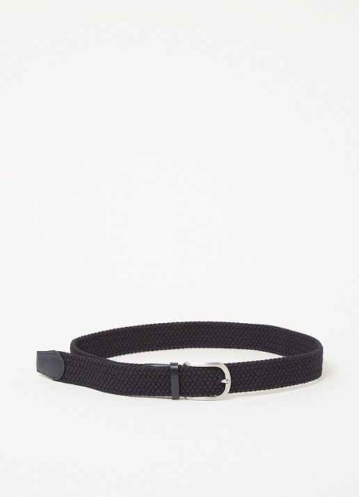 Reiss Elmont gevlochten riem met leren details