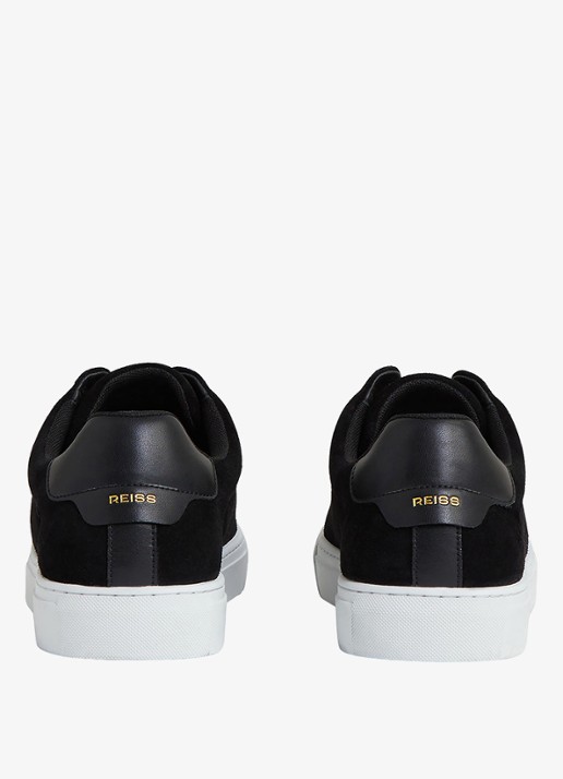 Reiss Emil sneakers van suède - achterkant 5 black / zwart