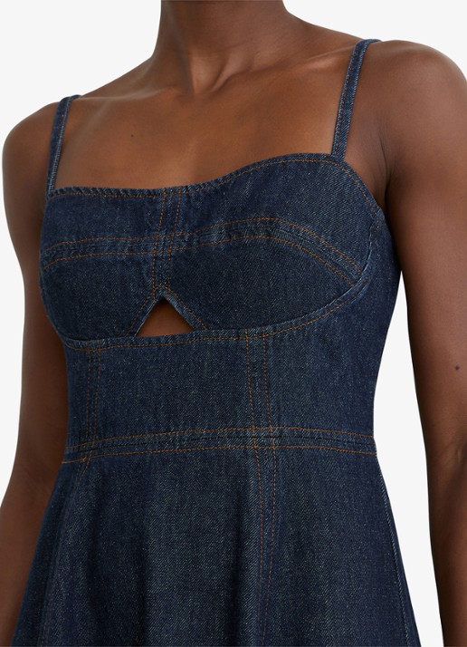 Reiss Emma midi jurk  - detail 5 indigo