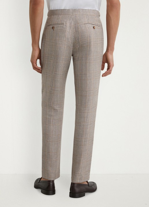 Reiss Epson regular fit pantalon in wolblend - achterkant bruin