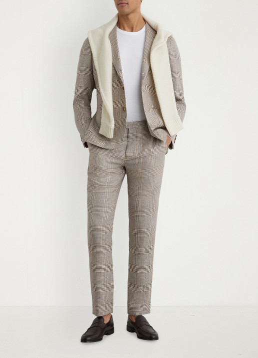 Reiss Epson regular fit pantalon in wolblend - voorkant 3 bruin