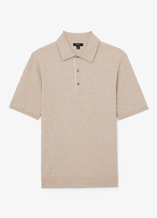 Reiss Era polo met structuur - voorkant 5 bruin
