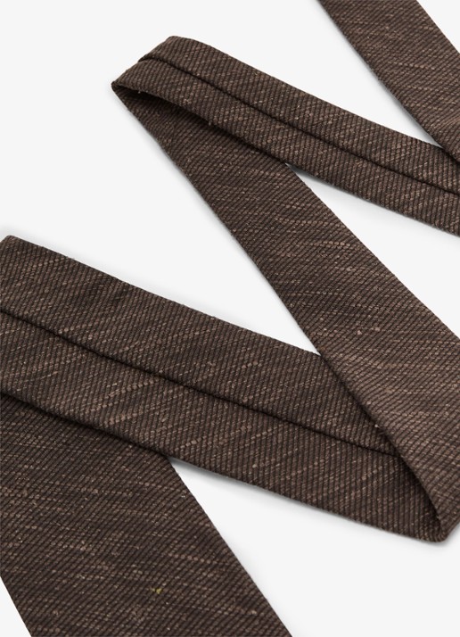 Reiss Ermo stropdas in zijdeblend - detail 3 chocoladebruin