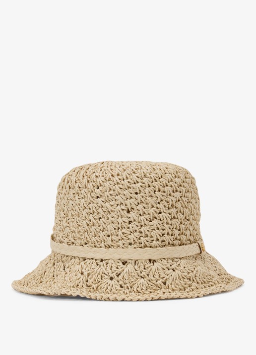 Reiss Eva bucket hoed van raffia