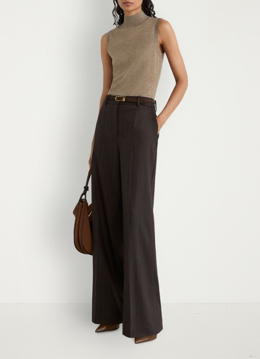 Reiss Evelyn mouwloze top in merino wolblend - voorkant 6 beige
