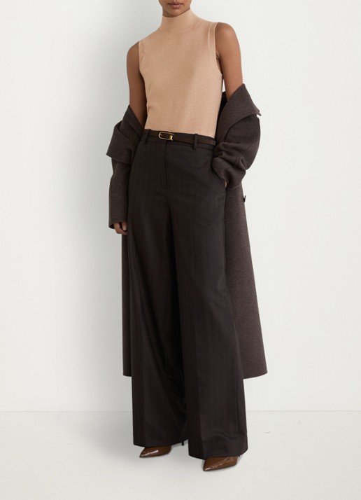 Reiss Evelyn mouwloze top in merino wolblend - voorkant 6 camel