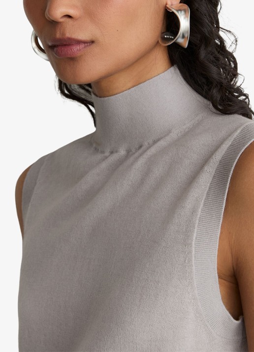 Reiss Evelyn mouwloze top in merino wolblend - detail 6 lichtgrijs