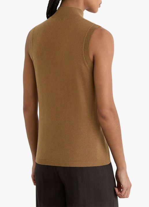Reiss EVELYN Ultra-Soft Merino Wool Funnel-Neck Vest - achterkant 6 olijfgroen