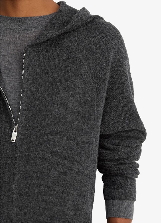 Reiss Evie fijngebreid vest in kasjmierblend  - detail 6 donkergrijs