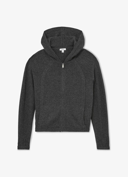 Reiss Evie fijngebreid vest in kasjmierblend  - voorkant 2 donkergrijs
