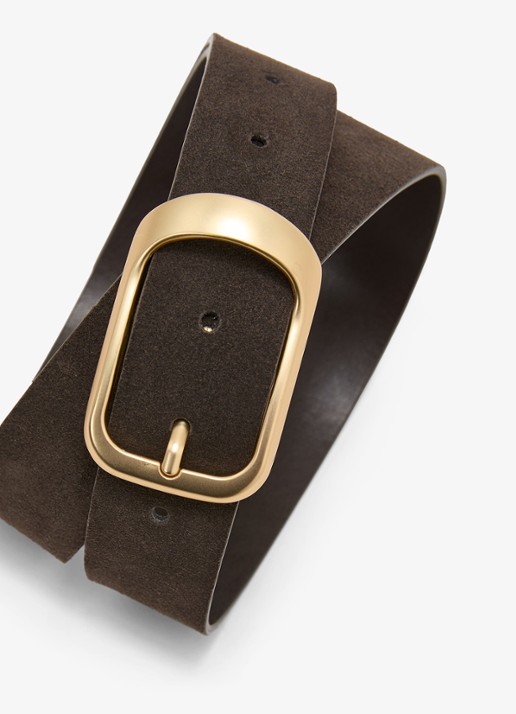 Reiss Evie riem van suède - detail 3 grijs