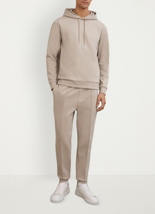 Reiss Fabien hoodie met capuchon - voorkant 6 beige