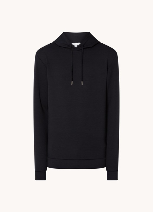 Reiss Fabien hoodie met stretch - voorkant 4 black / zwart