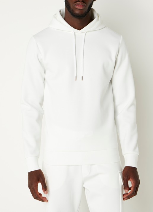 Reiss Fabien hoodie met stretch - detail 3 white / wit