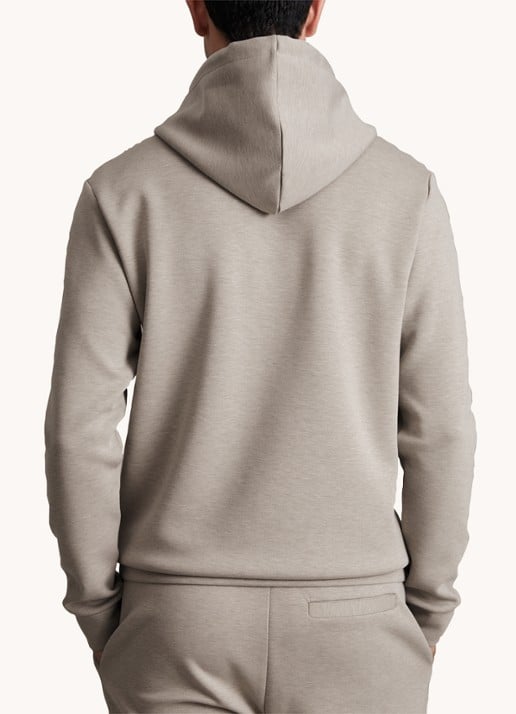 Reiss Fabien hoodie met stretch - achterkant taupe