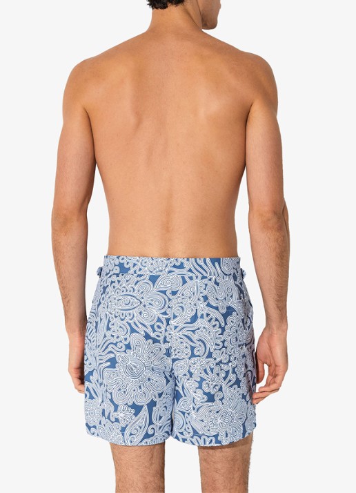 Reiss Fallow zwemshort met print - achterkant 5 airforce blue / blauw