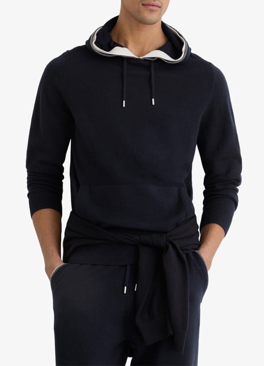 Reiss Falmer hoodie van wol met kangoeroezak