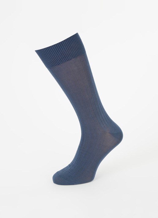 Reiss Fela ribgebreide sokken - detail donkerblauw