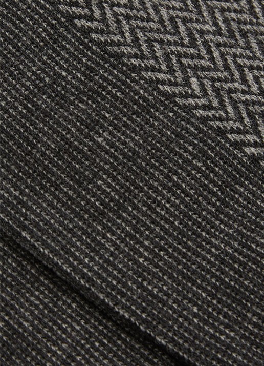 Reiss Fela ribgebreide sokken - detail 2 chocoladebruin