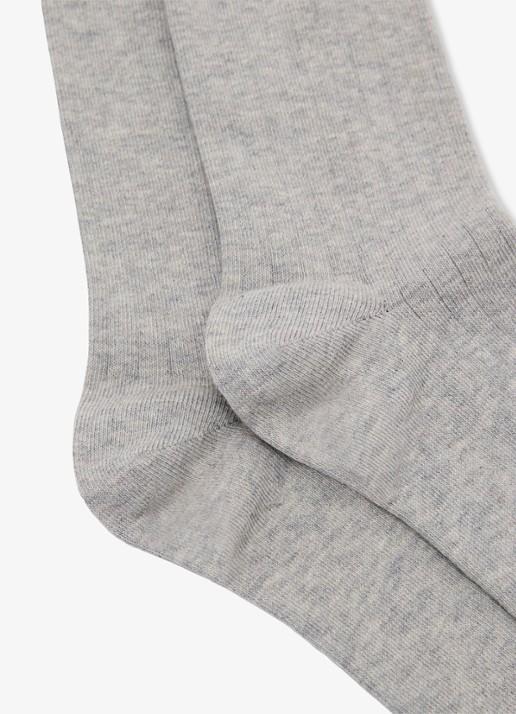 Reiss Felicia ribgebreide sokken  - detail grijsmele