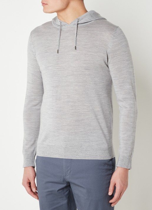 Reiss Fijngebreide hoodie van merino wol met stretch