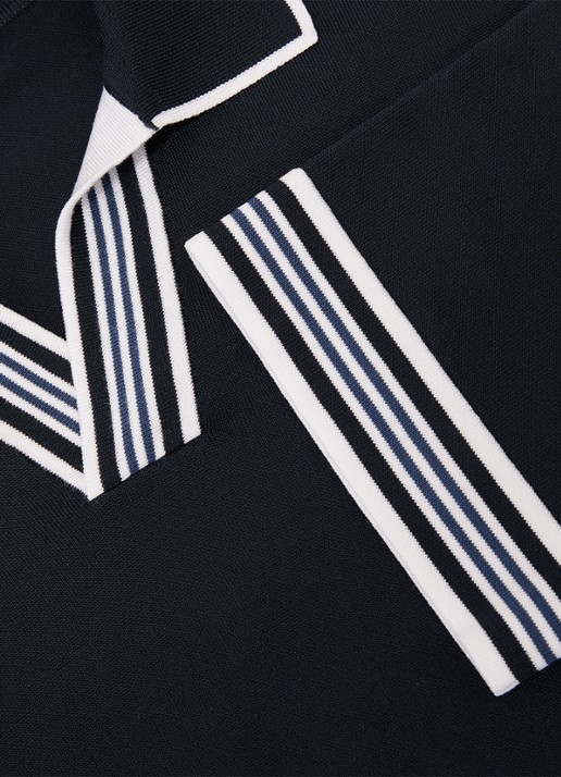 Reiss Fijngebreide trui met polokraag - detail 3 navy / blauw