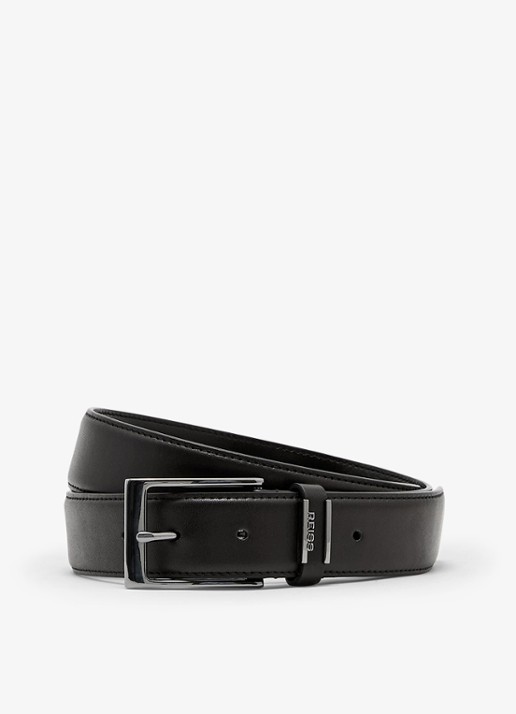 Reiss Finch riem van leer - detail 3 black / zwart