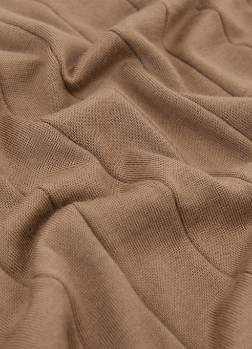 Reiss Findlay fijngebreide trui met halve rits - detail 3 camel
