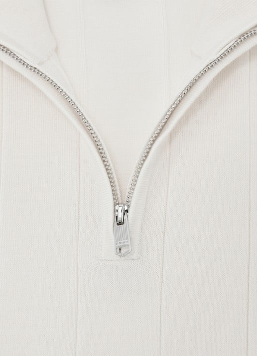 Reiss Findlay trui van merino wol met halve rits  - detail 3 wit