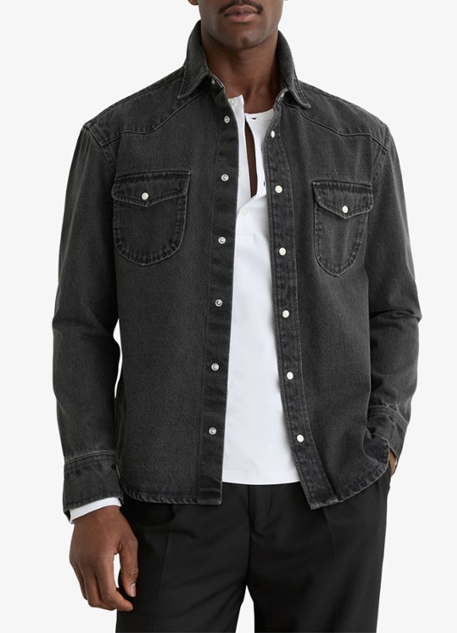 Reiss Finley overshirt van denim