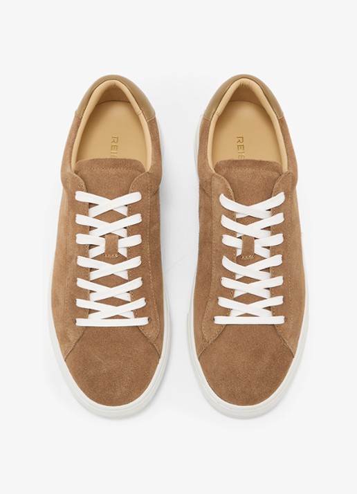 Reiss Finley sneaker van kalfssuède  - detail 4 camel