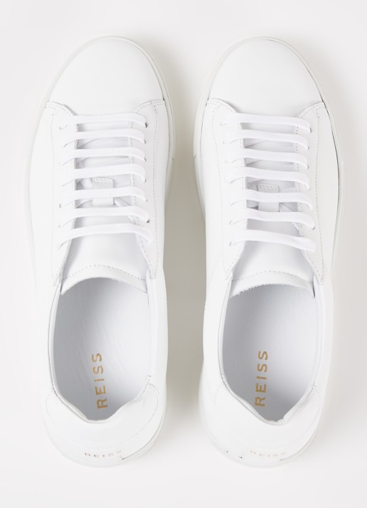 Reiss Finley sneaker van leer  - detail 4 white / wit