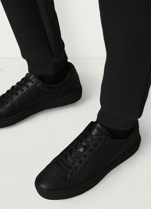 Reiss Finley sneaker van leer - detail zwart