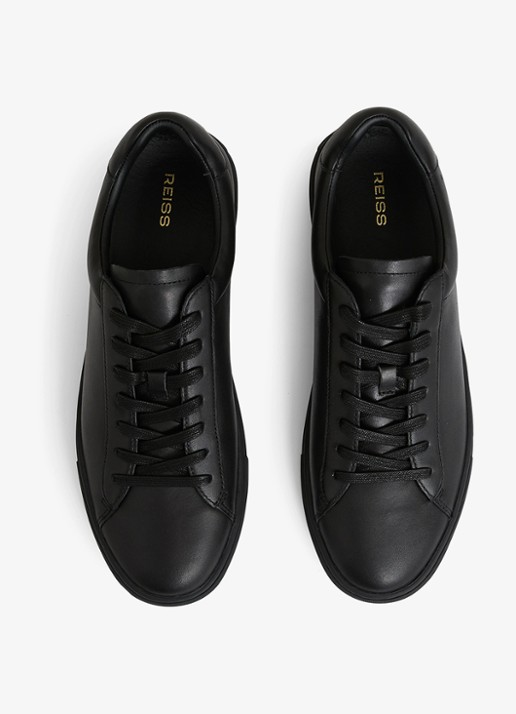 Reiss Finley sneaker van leer - detail 2 zwart