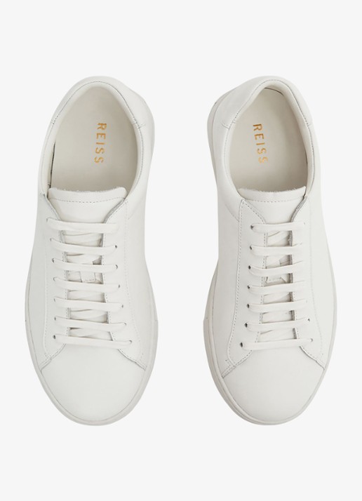 Reiss Finley sneakers met logo - detail 4 white / wit
