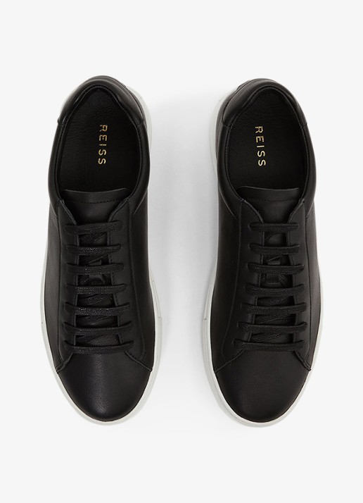 Reiss Finley sneakers met logo - detail zwart