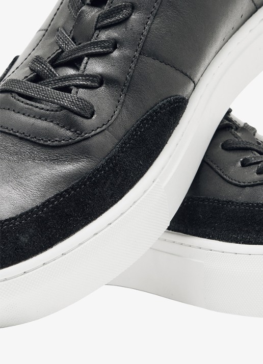 Reiss Finton sneaker van leer met suède details - detail 5 zwart