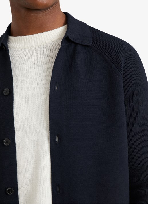 Reiss Fitzgerald fijngebreid vest met opgestikte zakken - detail 4 blauw