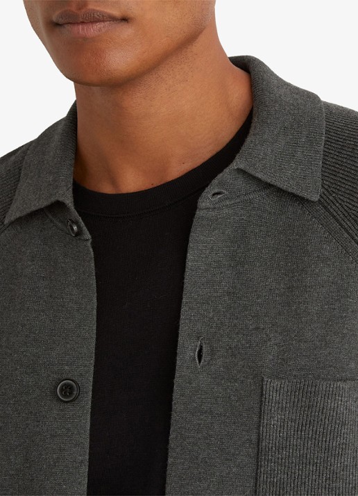 Reiss Fitzwilliam fijngebreid vest met opgestikte zakken - detail 2 donkergrijs