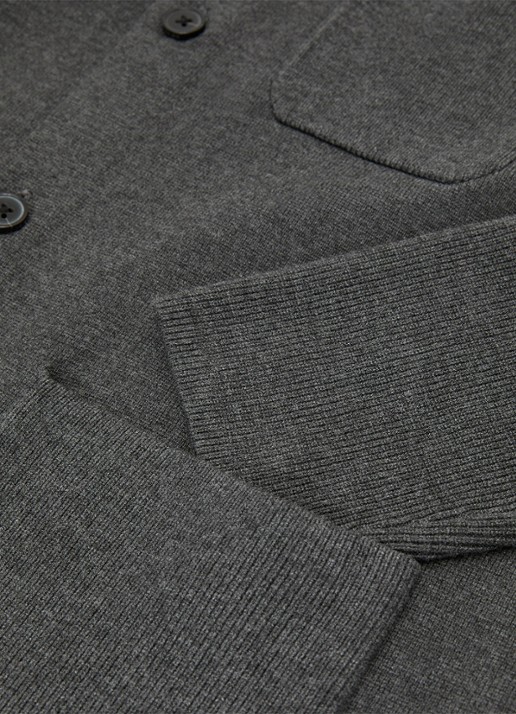 Reiss Fitzwilliam fijngebreid vest met opgestikte zakken - detail 3 donkergrijs