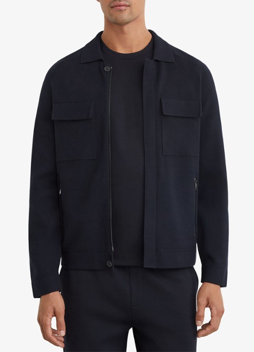 Reiss Fleetwood jack met borstzakken - detail navy / blauw