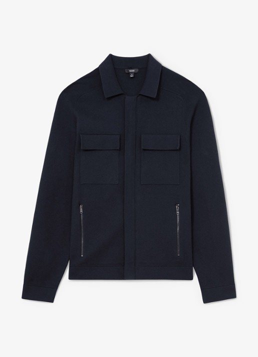 Reiss Fleetwood jack met borstzakken - voorkant 5 navy / blauw