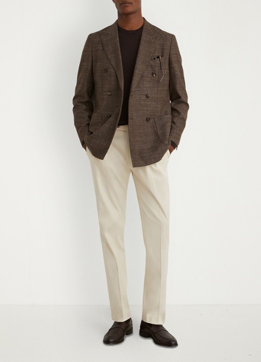 Reiss Float tapered fit pantalon met steekzakken - voorkant 2 beige
