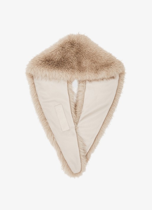 Reiss Flora kraag van imitatiebont - achterkant 3 lichtbruin