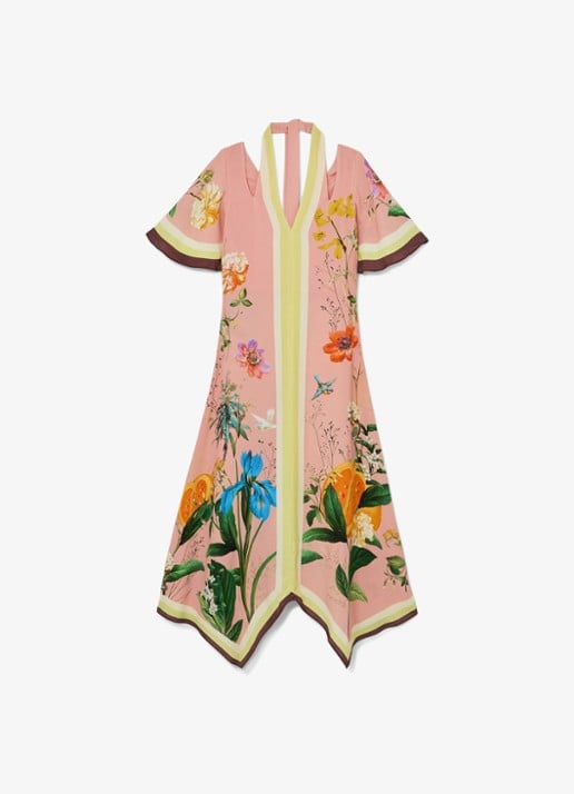 Reiss Flossy midi jurk met cut-out detail en bloemenprint