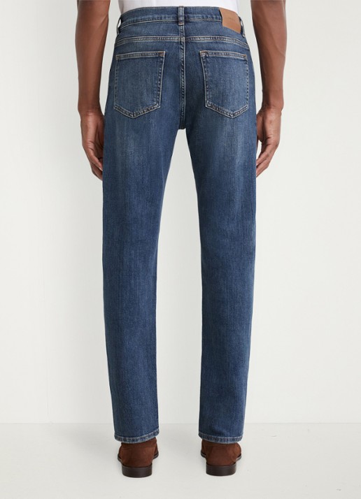 Reiss Floyd slim fit jeans met steekzakken - achterkant 3 donkerblauw